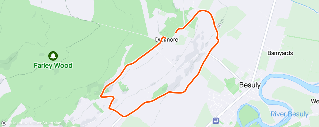 Map of the activity, Nice run round the local lanes. Hilly AF