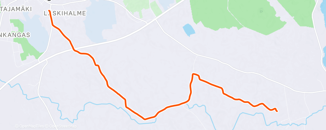 Map of the activity, Afternoon Run