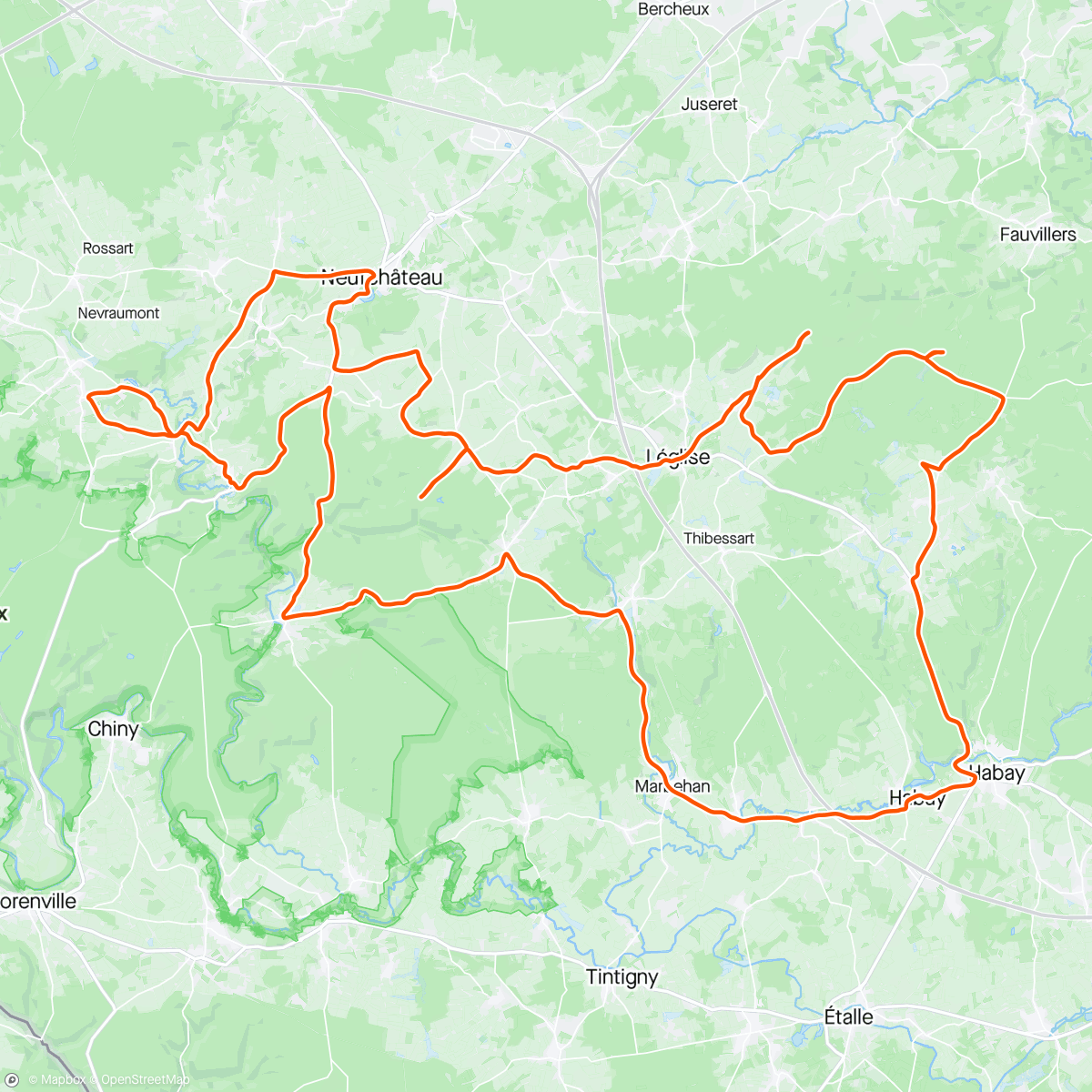 Map of the activity, (Forêt d’) Anlier