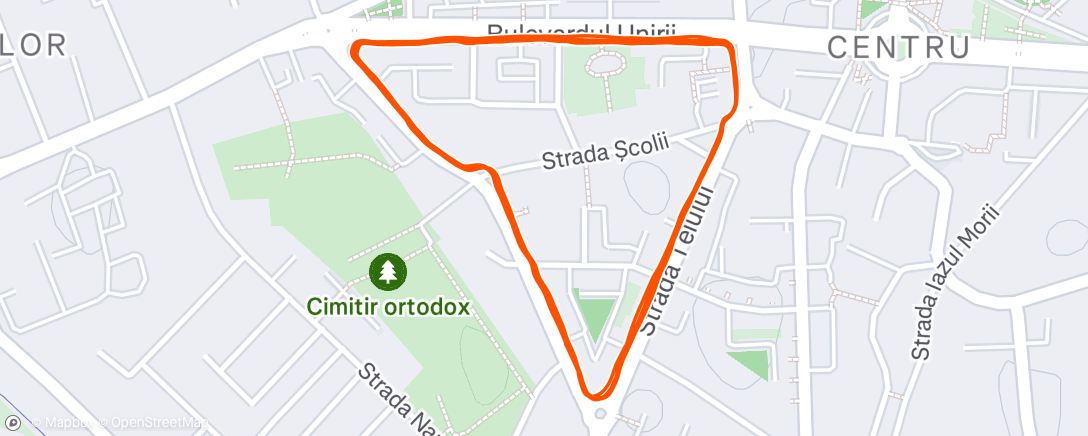 Map of the activity, Evening Run