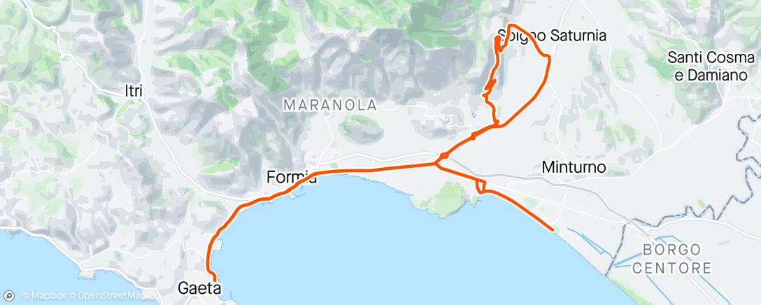 Map of the activity, Giro pomeridiano