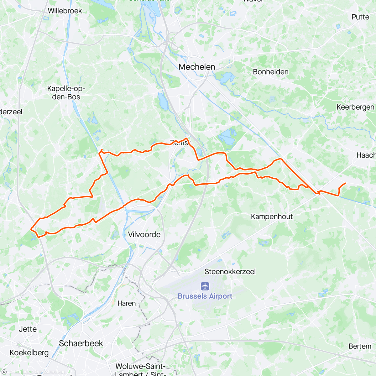 Mapa de la actividad (Ochtendrit op mountainbike)
