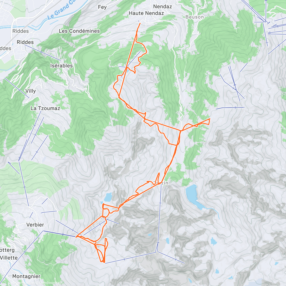 Map of the activity, 6/6 days