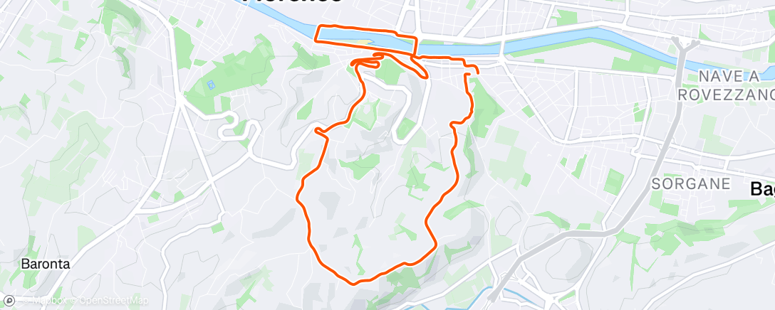 Map of the activity, Afternoon Run