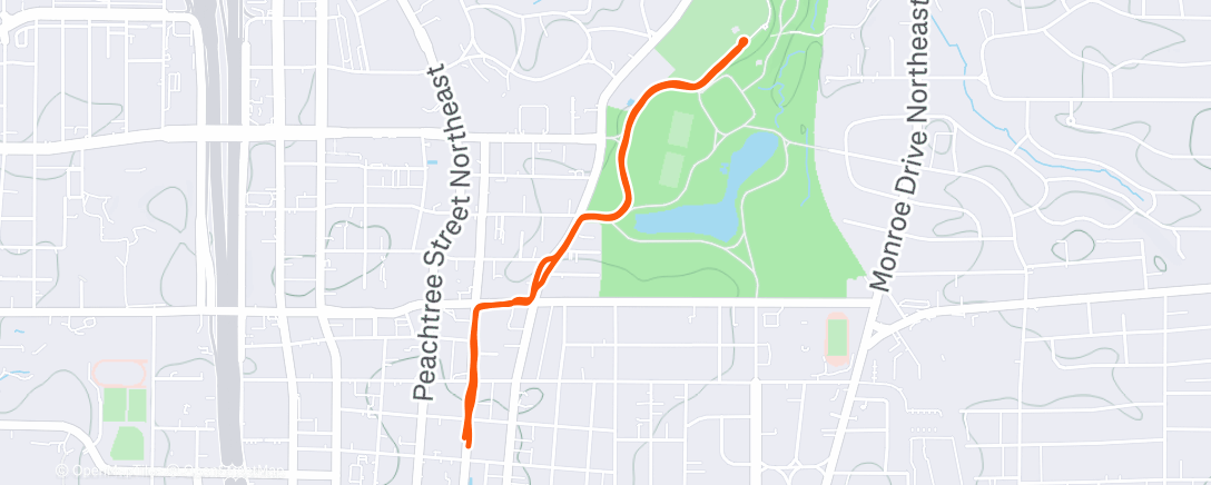 Map of the activity, Afternoon Run