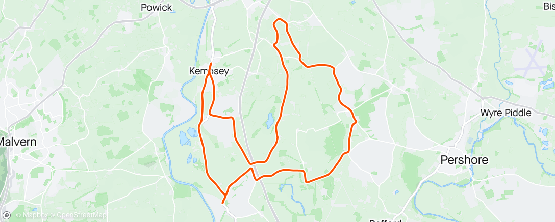 Map of the activity, Afternoon Ride with Katie
