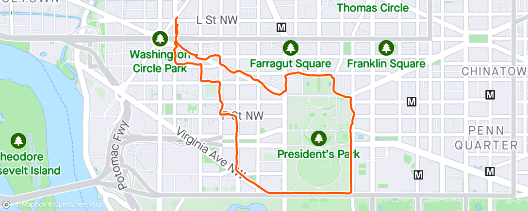 Map of the activity, DC aftenjog