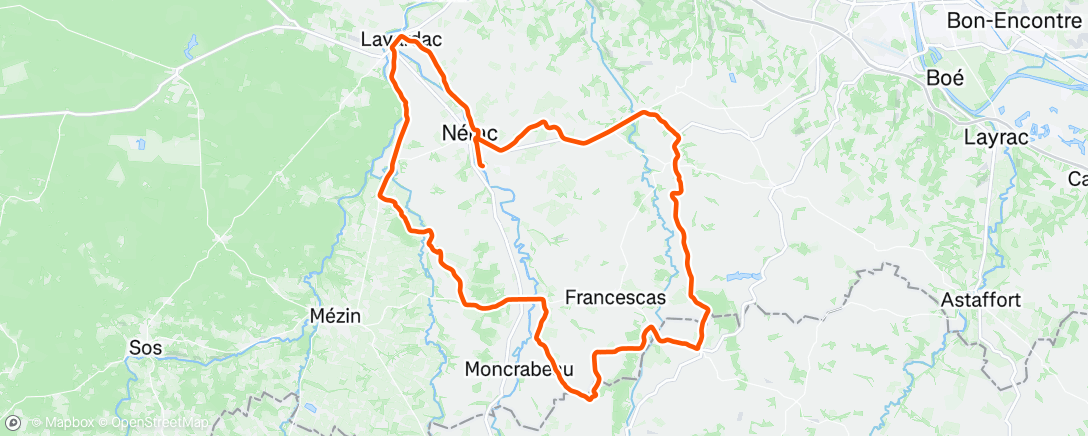 Map of the activity, Afternoon Ride