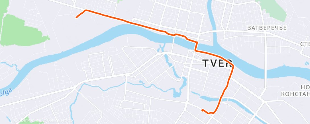 Map of the activity, Вечерний забег