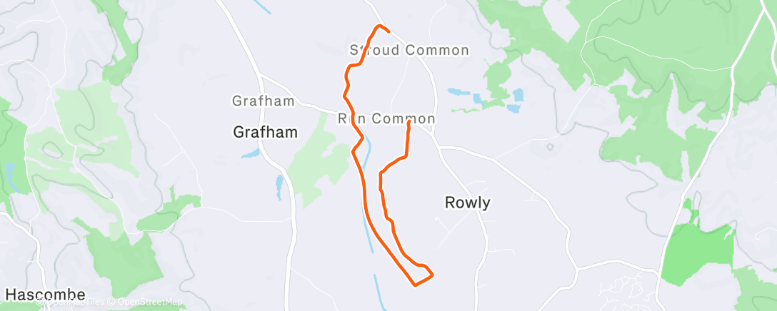 Map of the activity, Lunch Trail Run