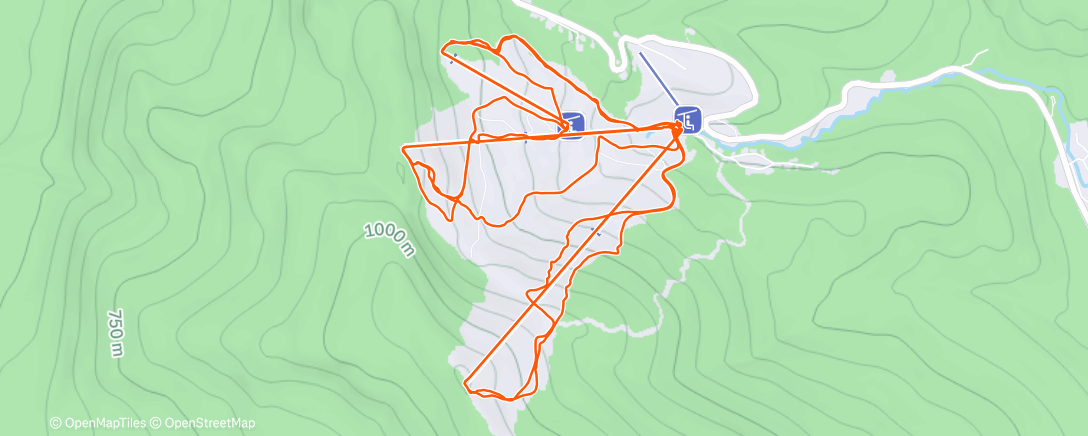 Map of the activity, 6 pre rain ski