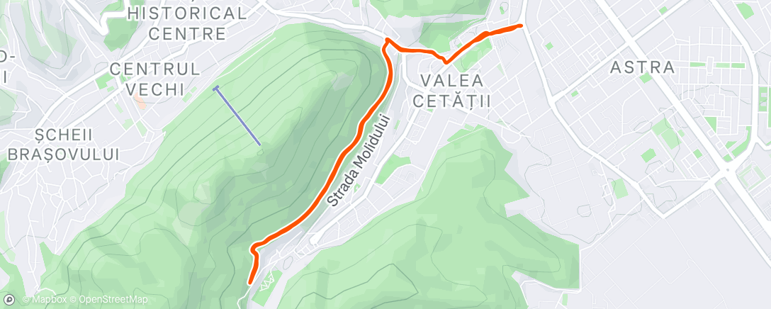 Map of the activity, Afternoon Run