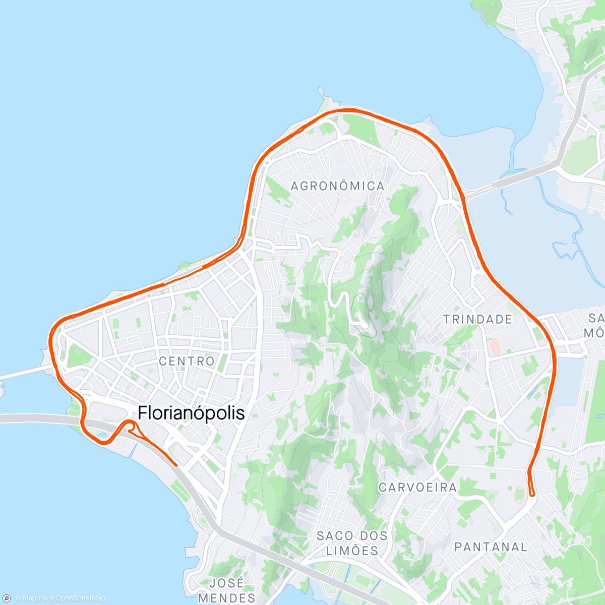 Map of the activity, Meia Maratona OAKBERRY Floripa 2024