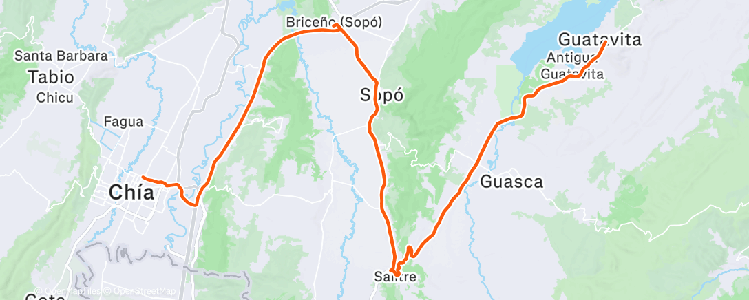 Map of the activity, Guatavita.