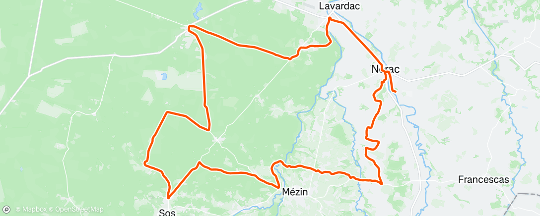 Map of the activity, Afternoon Ride