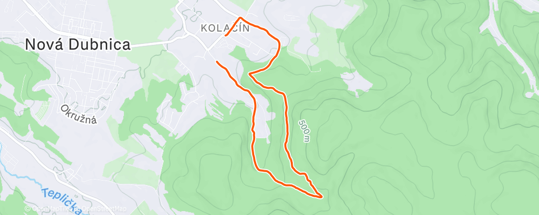 Map of the activity, Afternoon Run