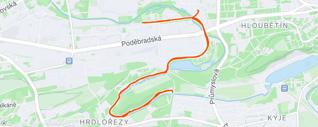 Map of the activity, Běh na pocit bez koukání na hodinky