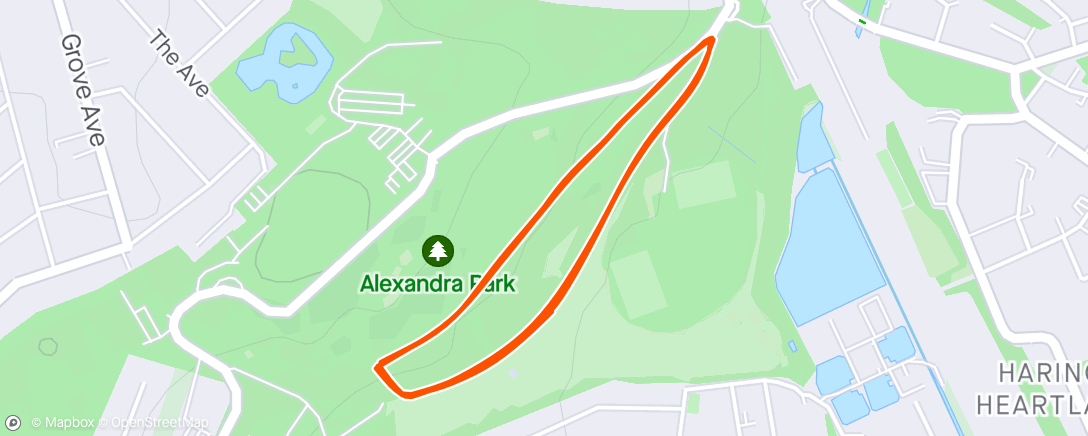 Map of the activity, Ally Pally parkrun - getting round