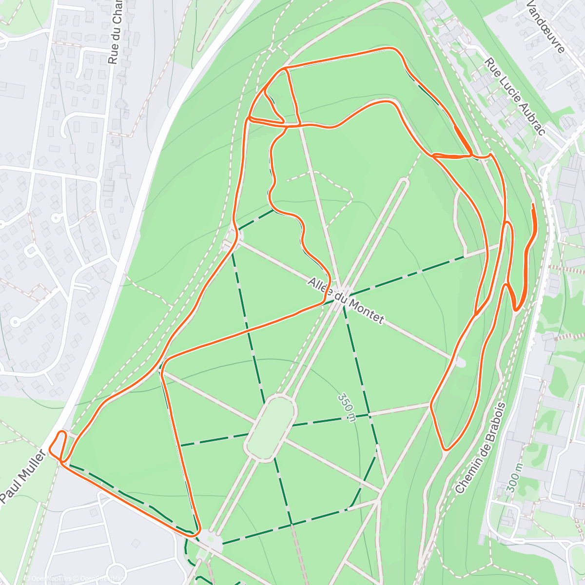 Map of the activity, Trail Running Brabois