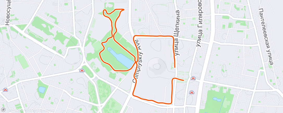 Map of the activity, Полуденный забег