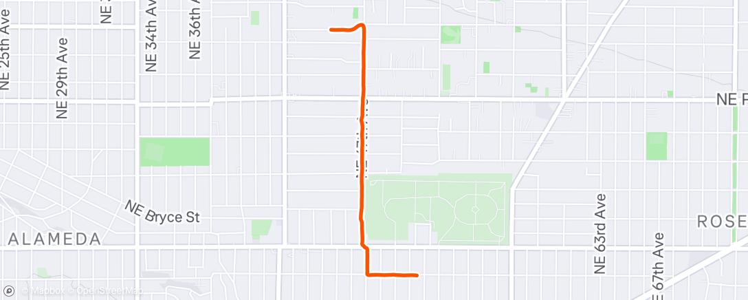 Map of the activity, Jog home