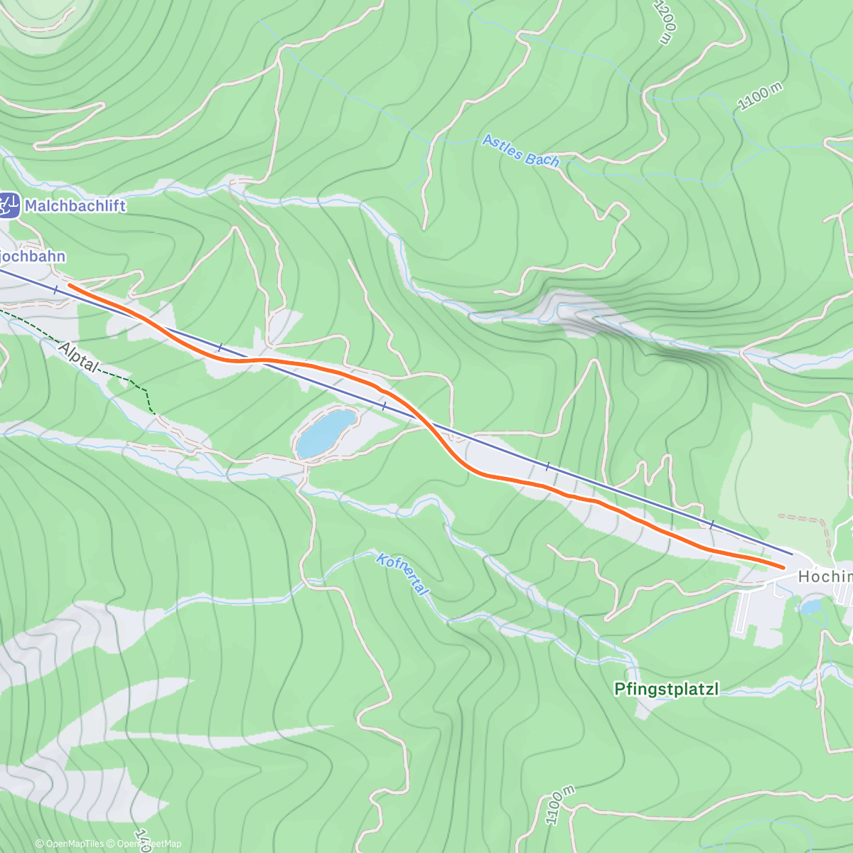 Map of the activity, Afternoon Snowboard