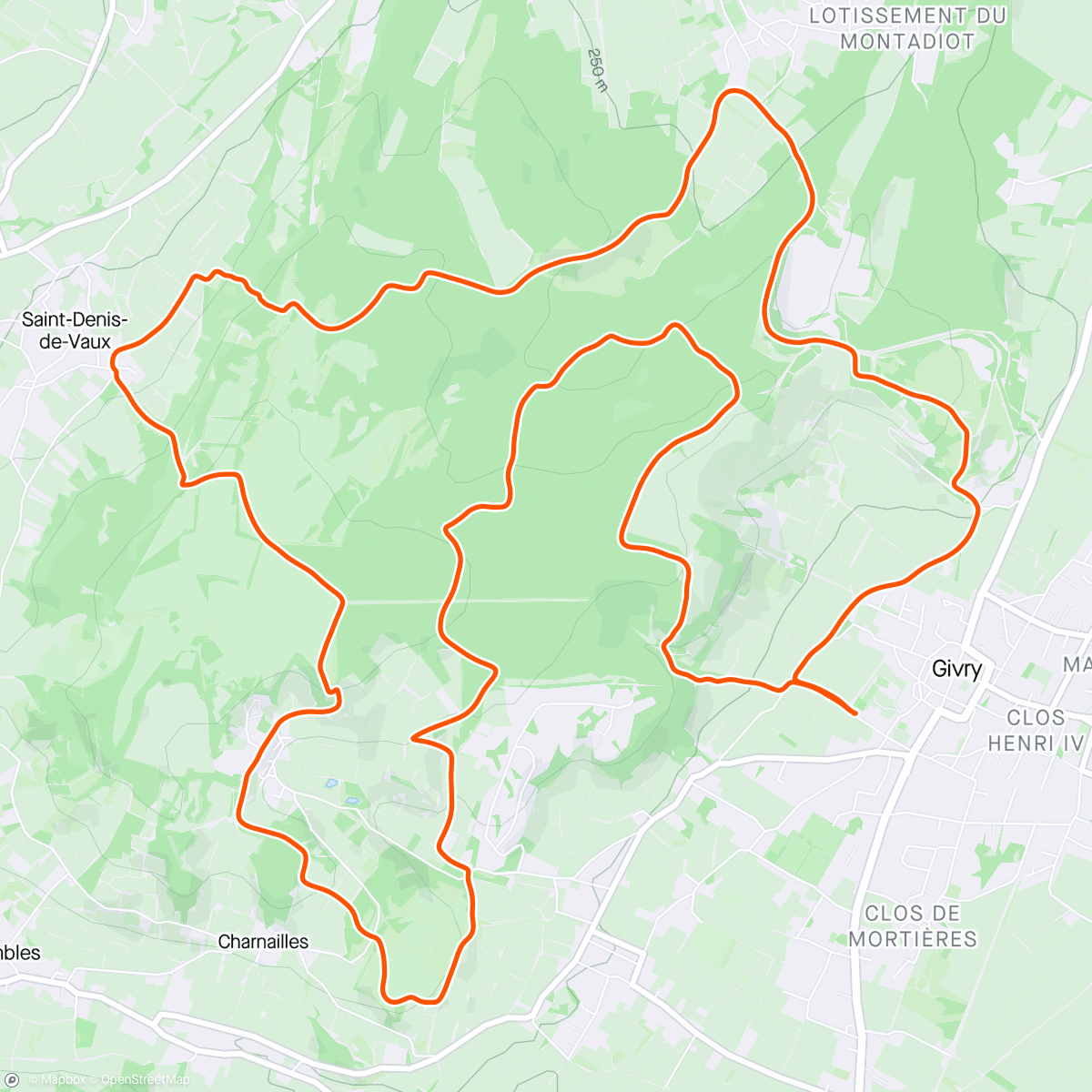 Map of the activity, CAP trail de la Chaume à Givry - 20ème sur 172