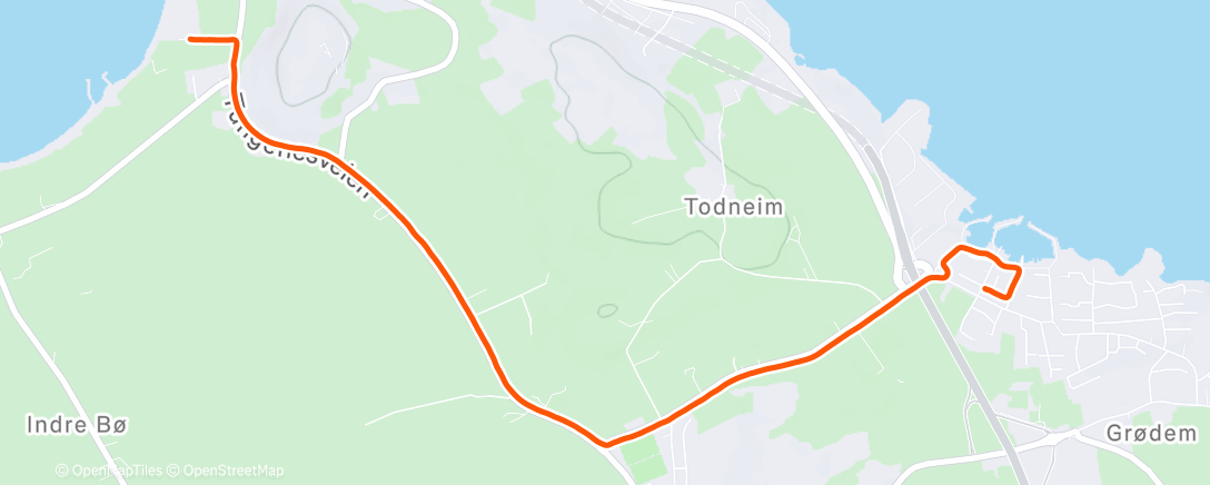 Map of the activity, Afternoon Run