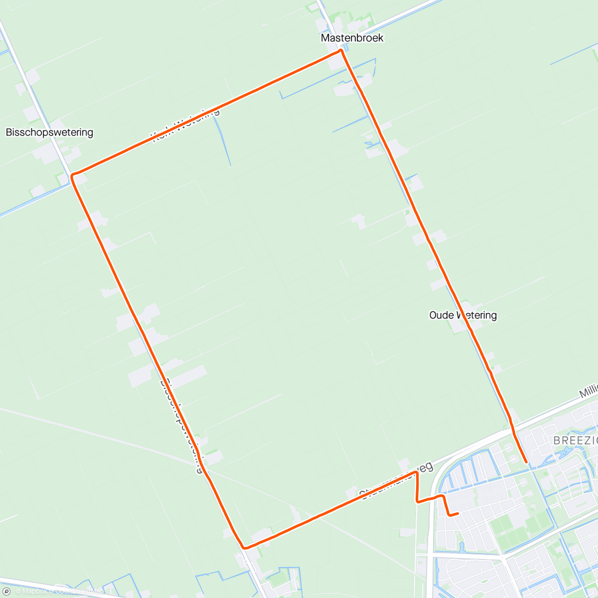 Map of the activity, Interval: 6x800 (200)