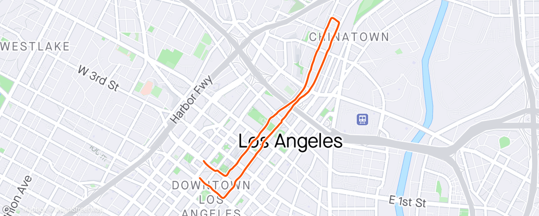 Map of the activity, Morning Run in LA - Attempt To Reset my Body Clock!