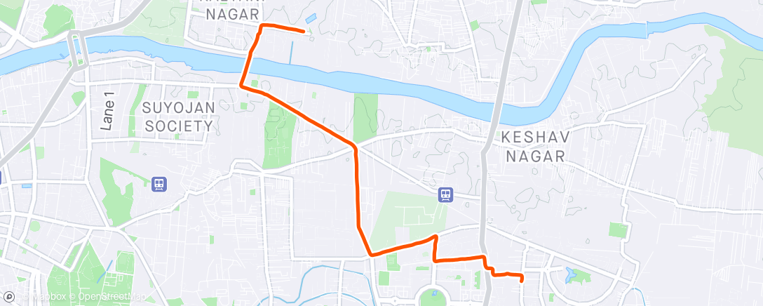 Map of the activity, Commute ride to office today. 24-Apr-2024.