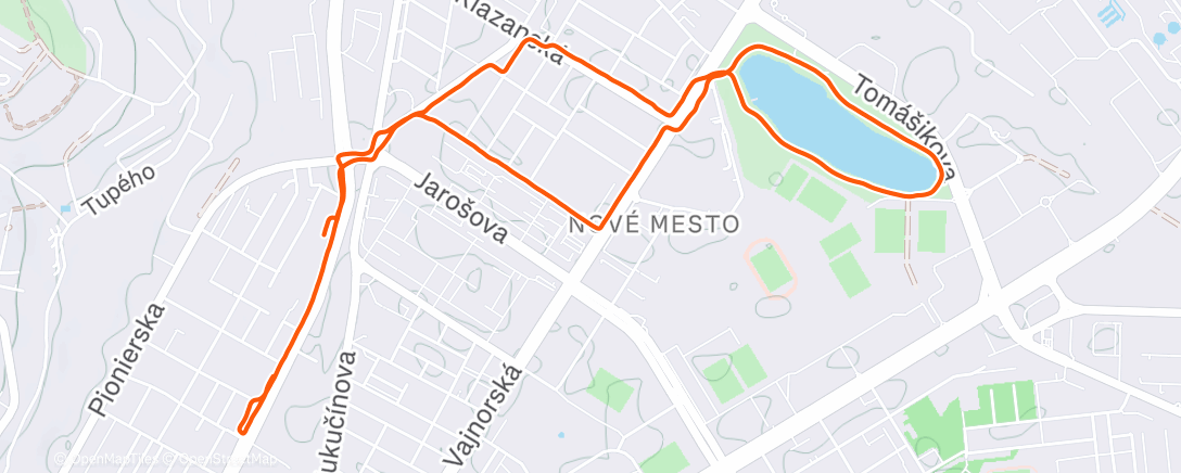 Map of the activity, Morning Run
