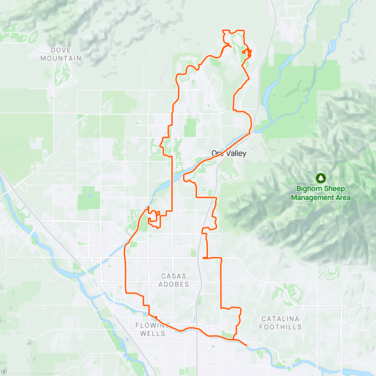 Map of the activity, Vistoso Ride to Renn Coffee
