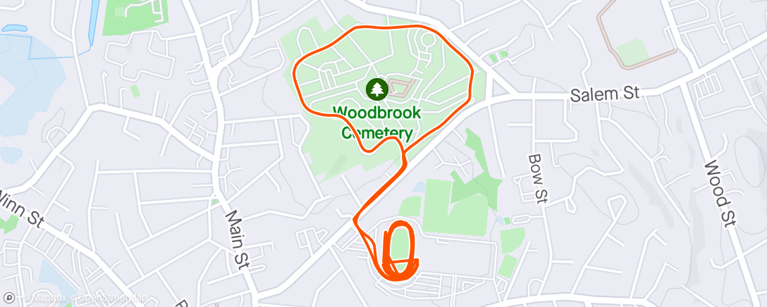 Map of the activity, Track Workout