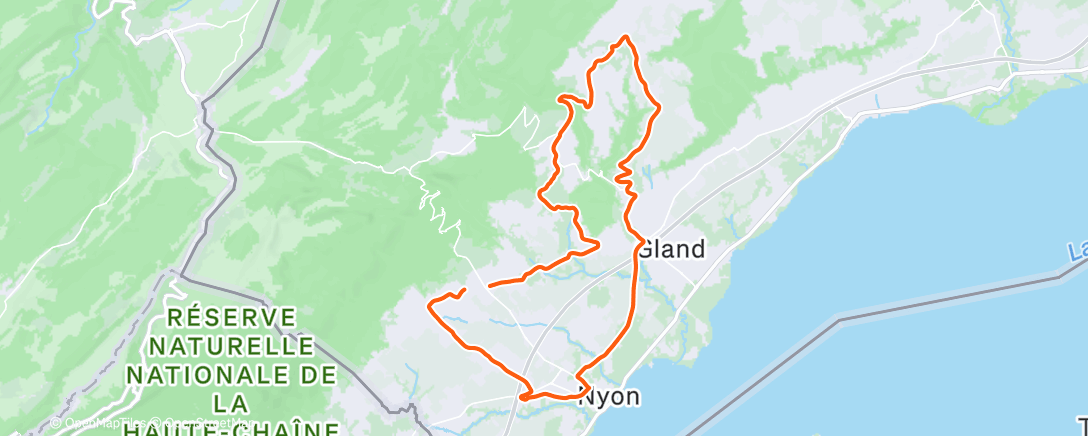 Map of the activity, Cyclisme sur route
