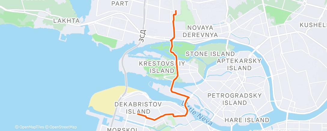 Карта физической активности (Afternoon Run)