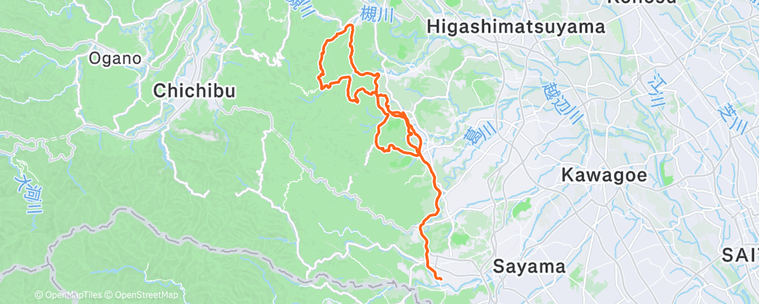 Map of the activity, 七重峠(碑原峠) 林道滝ノ入線 サイクリング