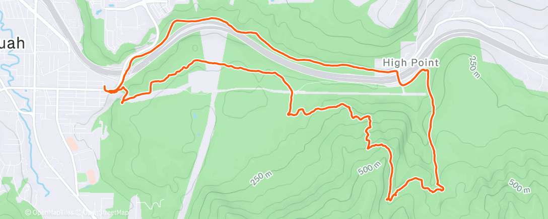 Map of the activity, Afternoon Trail Run