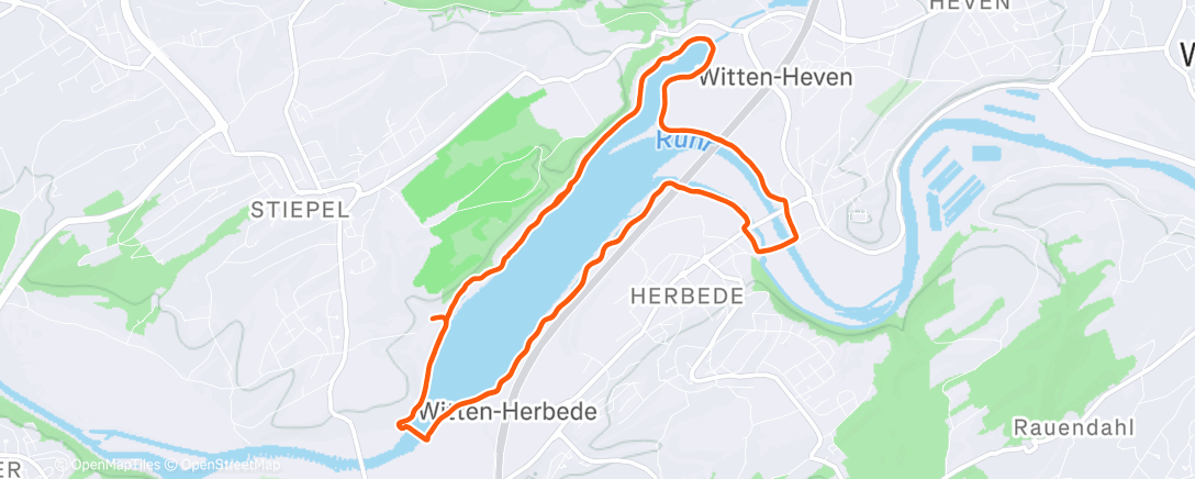 Map of the activity, Mittagslauf