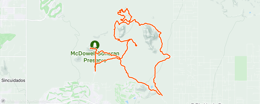 Map of the activity, Brown Mountain Area