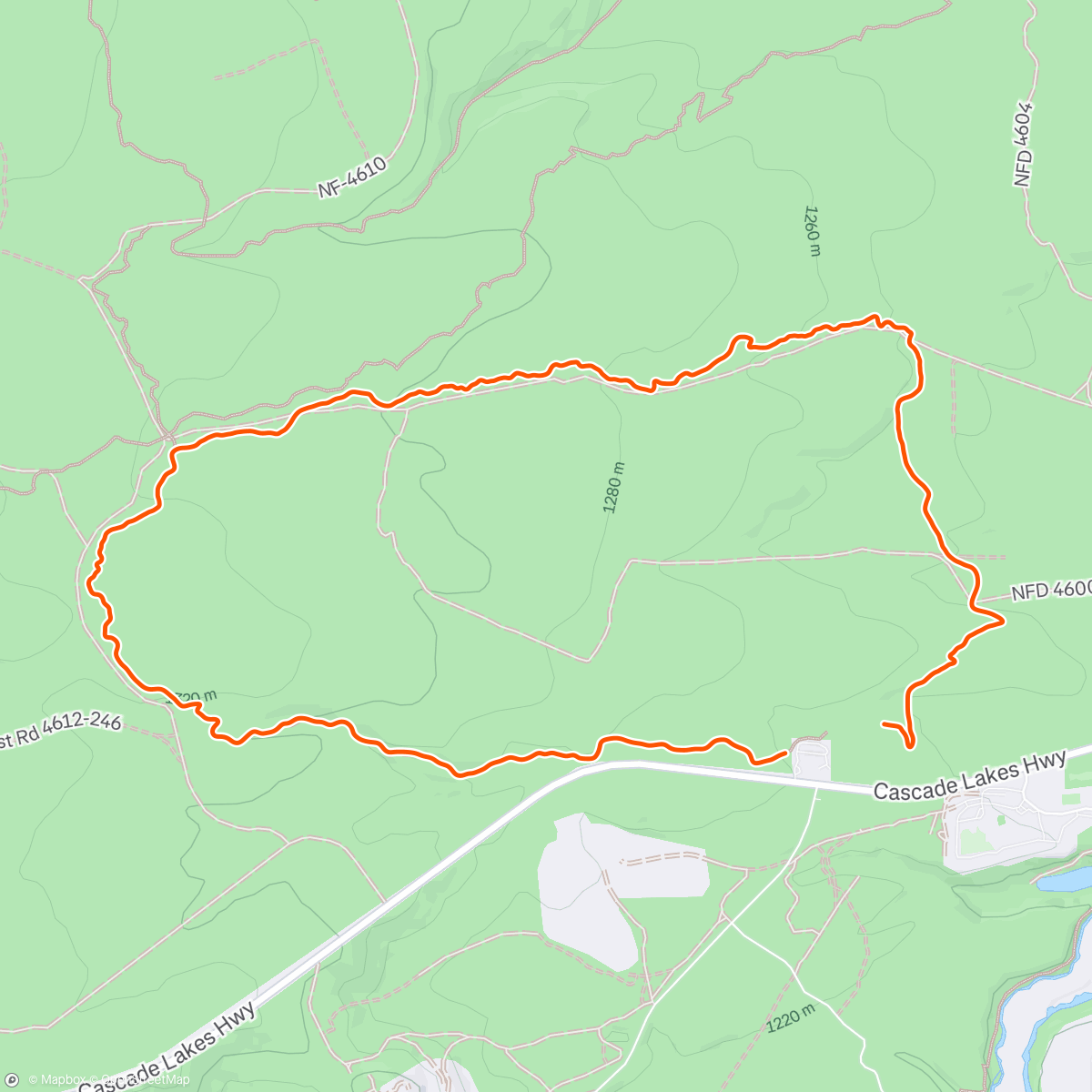 Map of the activity, Evening Mountain Bike Ride