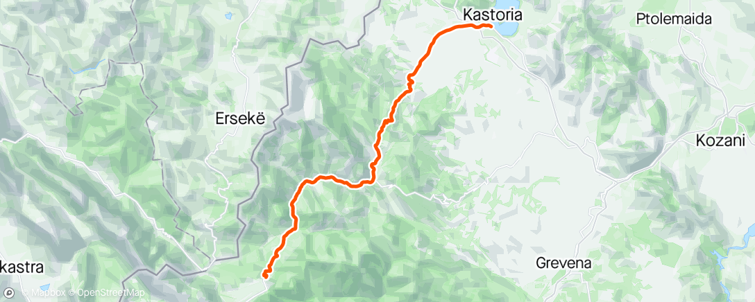 Map of the activity, Epirus mtb challenge