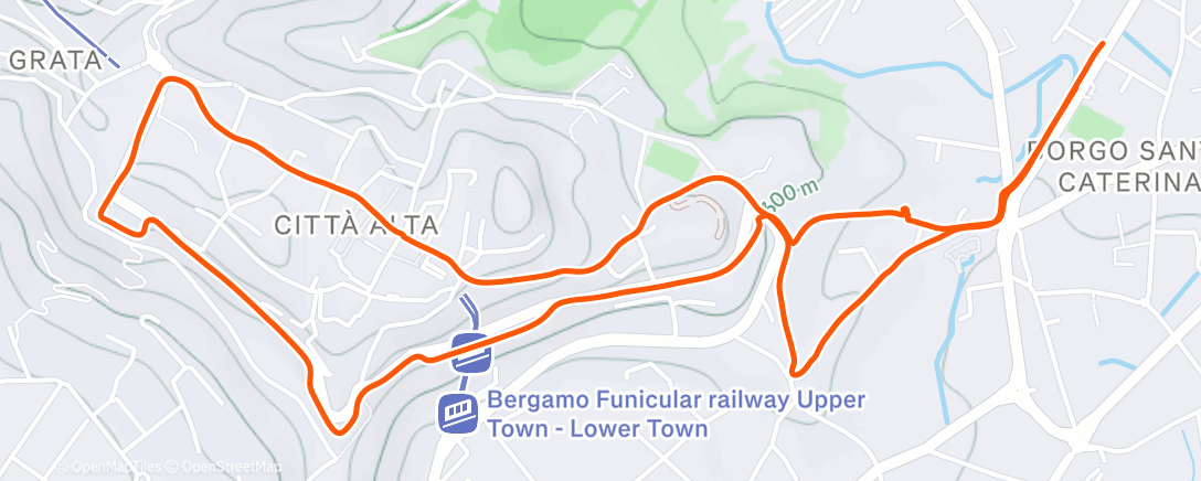Map of the activity, Camminata serale