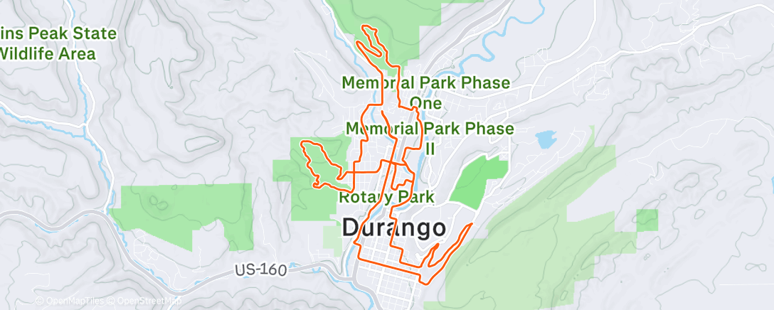 Map of the activity, Afternoon Mountain Bike Ride