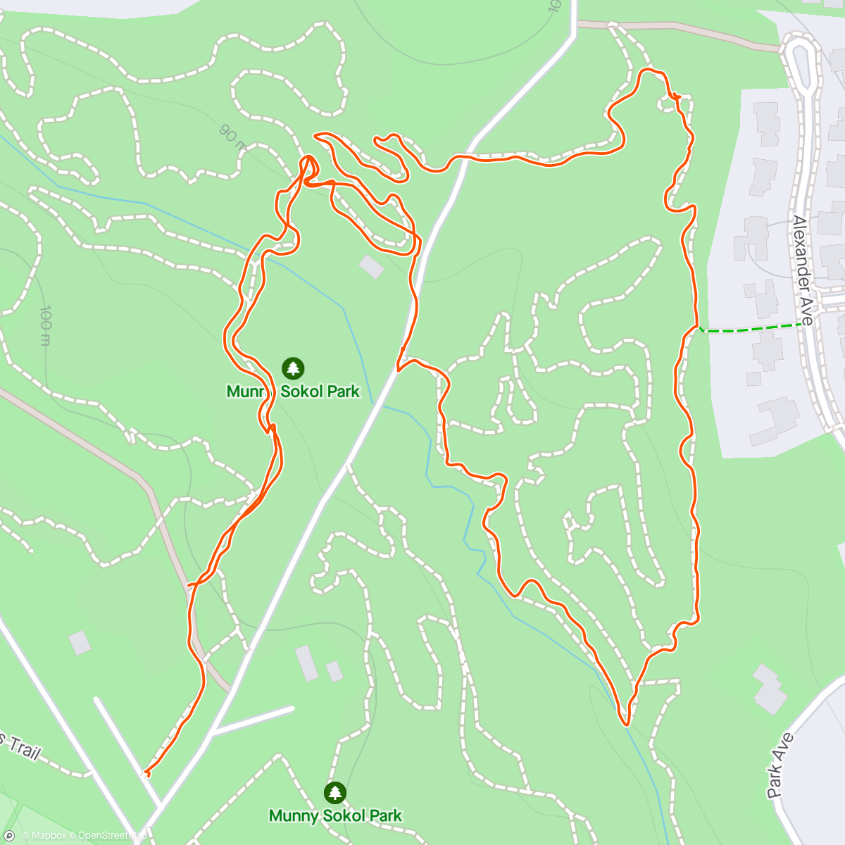 Map of the activity, soggy sokol hike