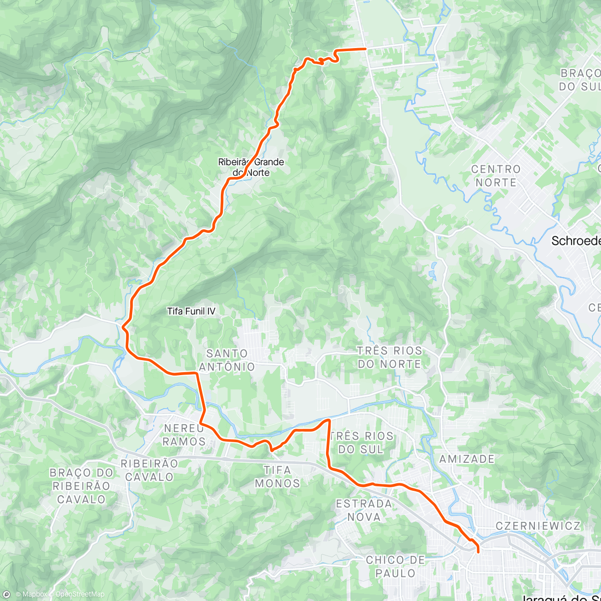 Map of the activity, Road Estância&St.Luzia
