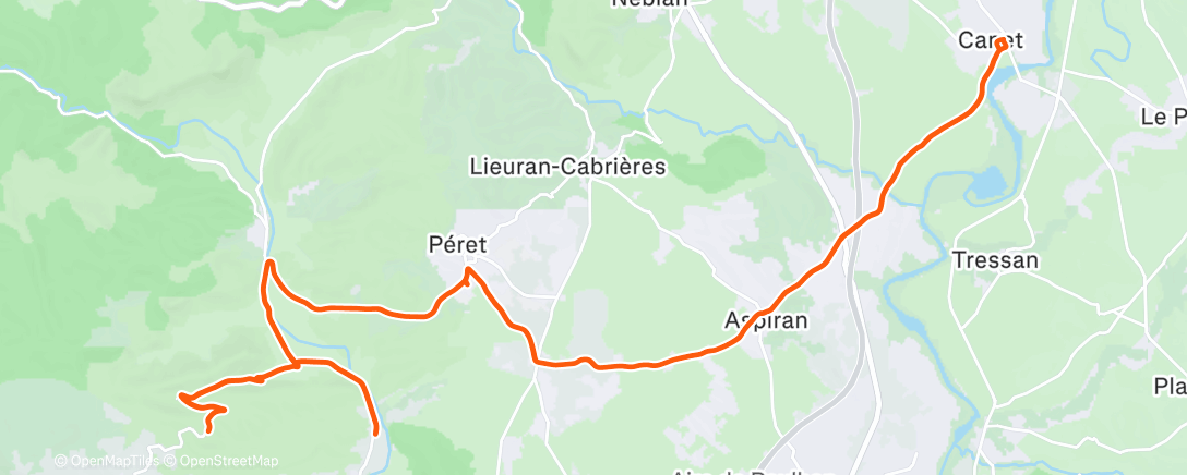 Map of the activity, Sortie vélo le matin