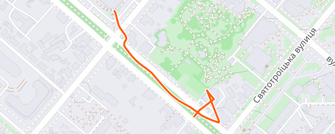Map of the activity, Evening Walk