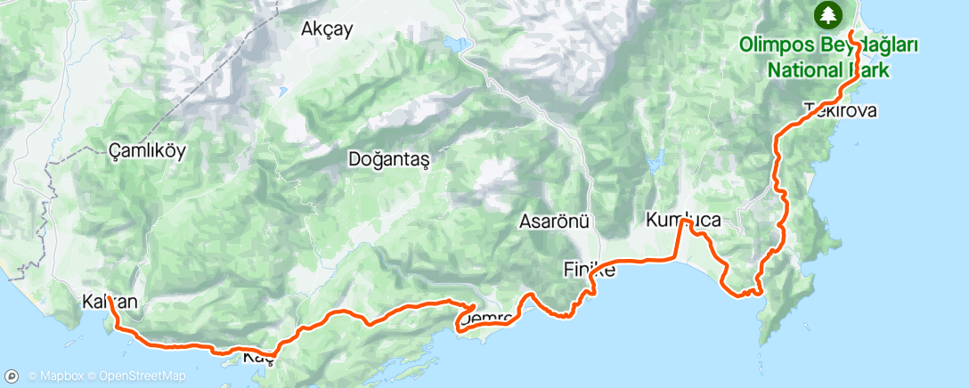 Map of the activity, Road Bike