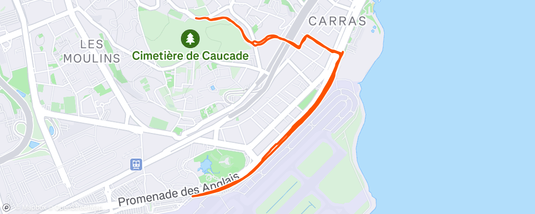 Map of the activity, Course à pied dans l'après-midi